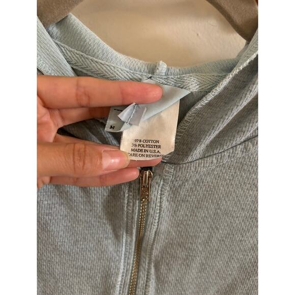 Marc Ware Hot Cotton Sweatshirt Womens Medium Blue Hoodie Full Zip Bohemian - Picture 9 of 11